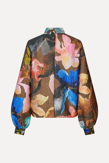 Stine Goya Gathered Long Sleeve Top Top Aquarelle Garden