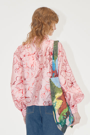 Stine Goya Gathered Long Sleeve Top Top Foil Foliage