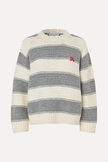 Stine Goya Handknit Sweater Knit Grey And Bold