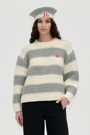 Stine Goya Handknit Sweater Knit Grey And Bold