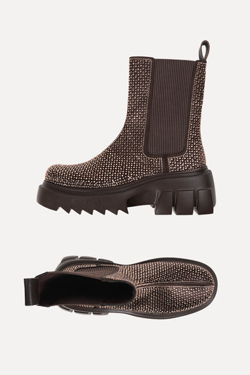 Stine Goya Hybrid Crystalized Wedge Footwear Chocolate