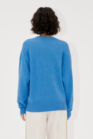 Stine Goya L/S V-neck Cardigan Knit Candle Setting Intarsia
