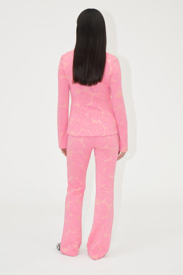 Stine Goya Long Flared Elasticated Pants Pants Rose Relief