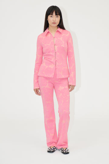 Stine Goya Long Flared Elasticated Pants Pants Rose Relief