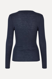 Stine Goya Long Sleeve Crewneck Top Midnight Navy