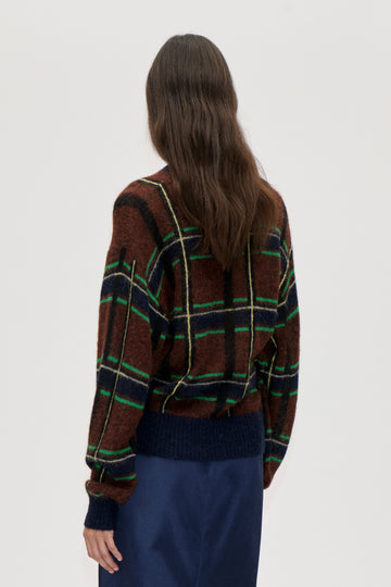 Stine Goya Long Sleeve Crewneck Knit Knit Crosschecks
