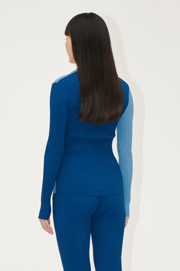 Stine Goya Long Sleeve Polo Knit Blue Jean