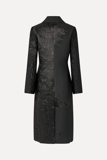 Stine Goya Long Sleeve Straight Coat Coat Black Impressionist Hue