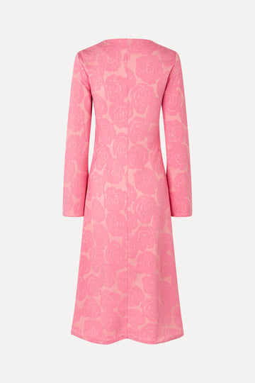 Stine Goya Long Sleeve V Neck Dress Dress Rose Relief
