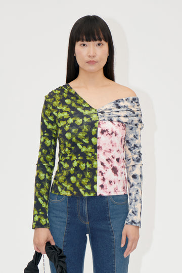 Stine Goya One Shoulder Long Sleeve Top Top Dizzy Foliage