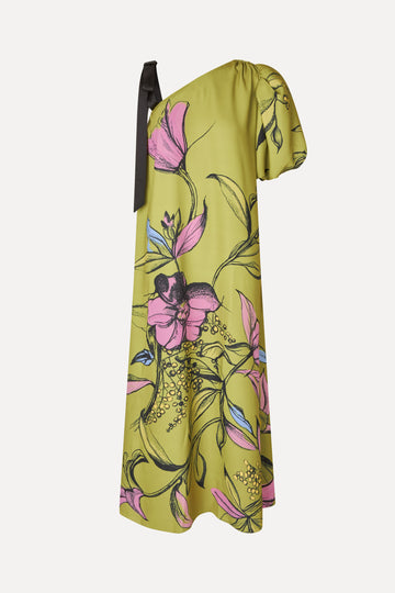 Stine Goya One Sleeve Maxi Dress w/Bow Strap Dress Pencil Garden