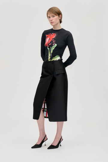Stine Goya Pencil Midi Skirt Skirt Black
