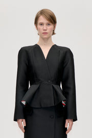 Stine Goya Peplum V Neck Jacket Jacket Black
