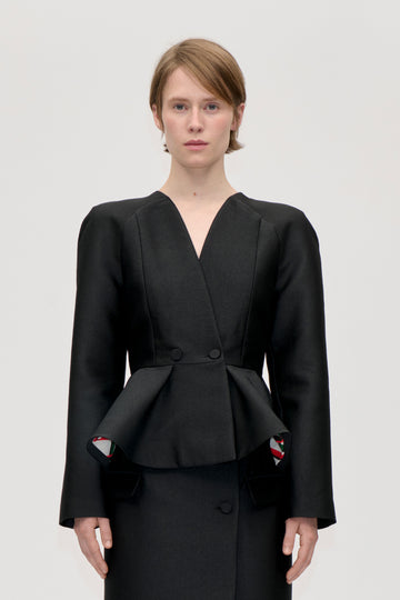 Stine Goya Peplum V Neck Jacket Jacket Black