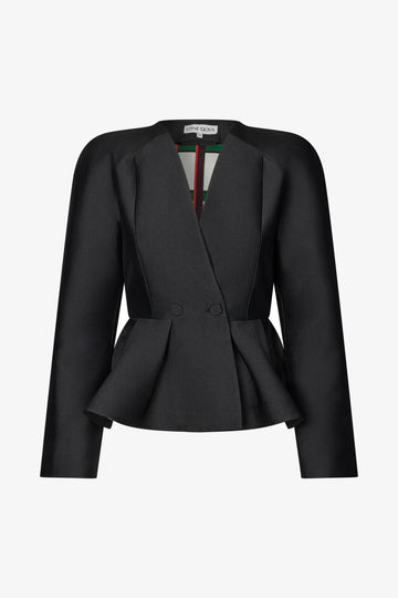 Stine Goya Peplum V Neck Jacket Jacket Black