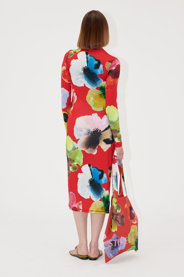 Stine Goya Pullover Long Sleeve Midi Dress Dress Bloom In Red