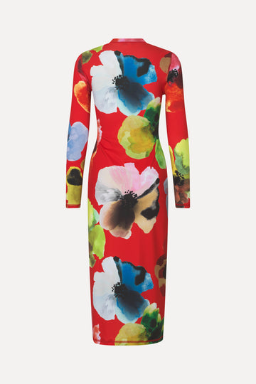 Stine Goya Pullover Long Sleeve Midi Dress Dress Bloom In Red