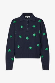 Stine Goya Relief Knit Polo Knit Relief Knitted Flowers