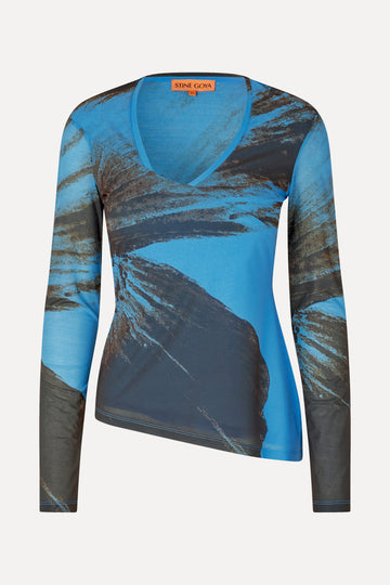 Stine Goya SGFlorian Blouse Top Brown Brush Stroke Poppy