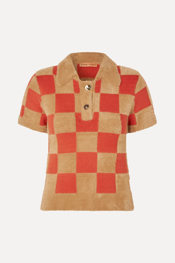 Stine Goya Short Sleeve Knit Polo Knit Mecca Orange / Curry