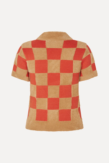 Stine Goya Short Sleeve Knit Polo Knit Mecca Orange / Curry