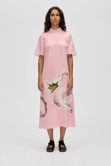 Stine Goya Short Sleeve Midi Dress Dress Swans