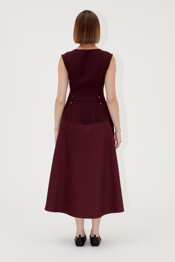 Stine Goya Sleeveless Boatneck Midi Dress Dress Aubergine