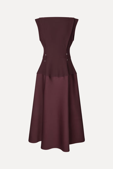 Stine Goya Sleeveless Boatneck Midi Dress Dress Aubergine