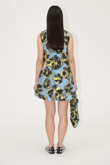 Stine Goya Sleeveless V-Neck Short Dress Dress Blue Anemone Jacquard