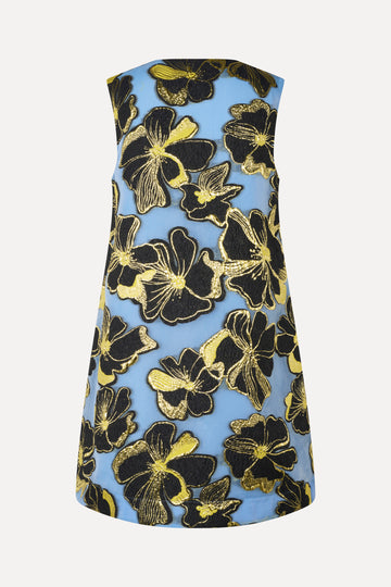 Stine Goya Sleeveless V-Neck Short Dress Dress Blue Anemone Jacquard