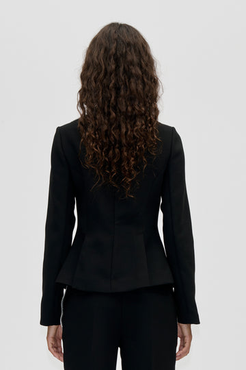 Stine Goya Square Neckline Tailored Jacket Jacket Black