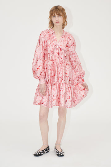 Stine Goya Tier Voluminous Mini Dress Dress Foil Foliage