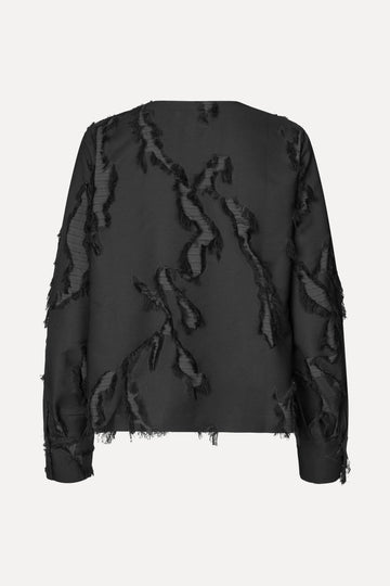 Stine Goya V Neck Long Sleeve Top Top Jet Black