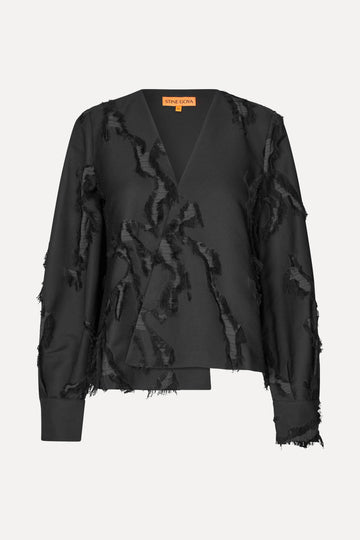 Stine Goya V Neck Long Sleeve Top Top Jet Black