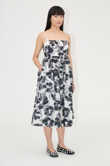 Stine Goya Voluminous Gathered Midi Dress Dress Anemone Jacquard